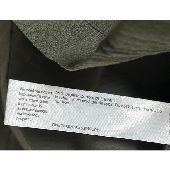 Eileen Fisher Organic Cotton Pucker Shirt Jacket Size L Olive Lagenlook Capsule - Picture 6 of 6